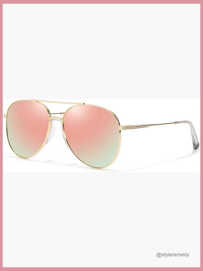 Tangle-Free Metal Frame Polarized Aviator Sunglasses Uv400 Protection